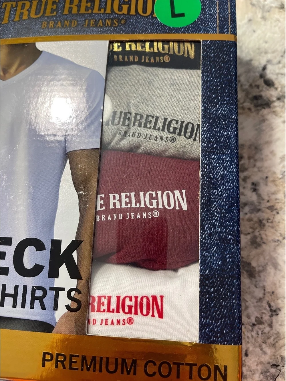 True Religion 4 Pack V-Neck Undershirts Premium Cotton Size Large